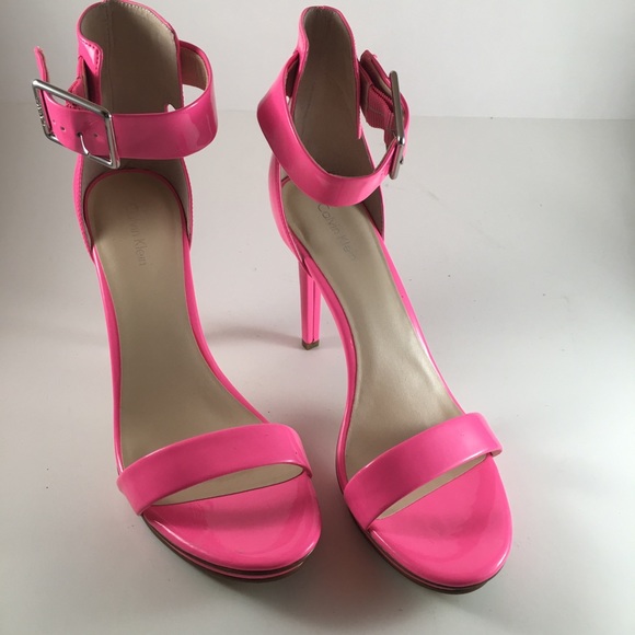 4.25in Calvin Klein Fluorescent Patent Heels - Picture 5 of 5
